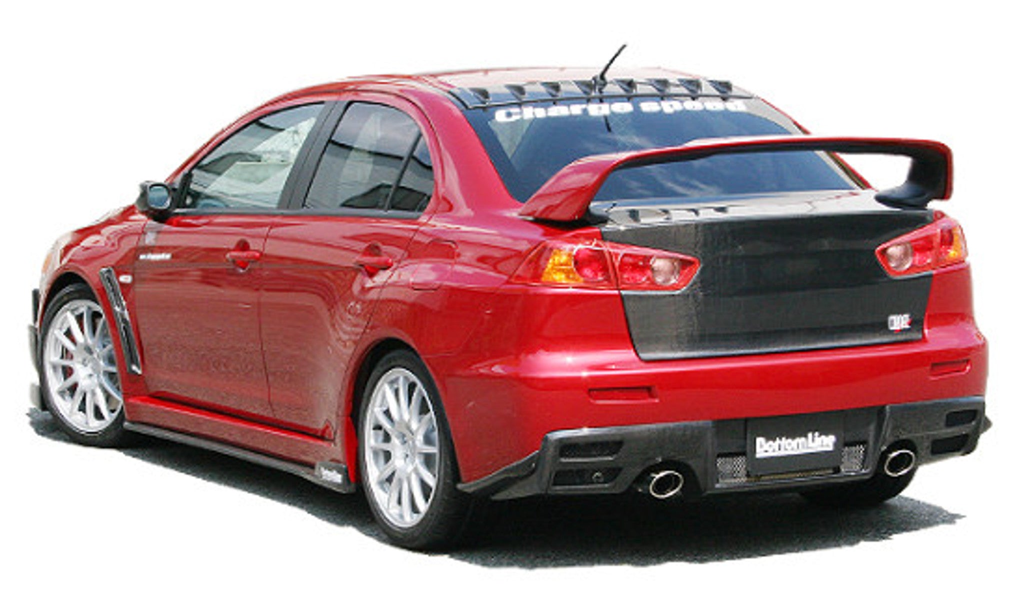 Charge Speed 2008-2017 Mitsubishi Lancer Evo X Bottom Line Rear Caps Carbon