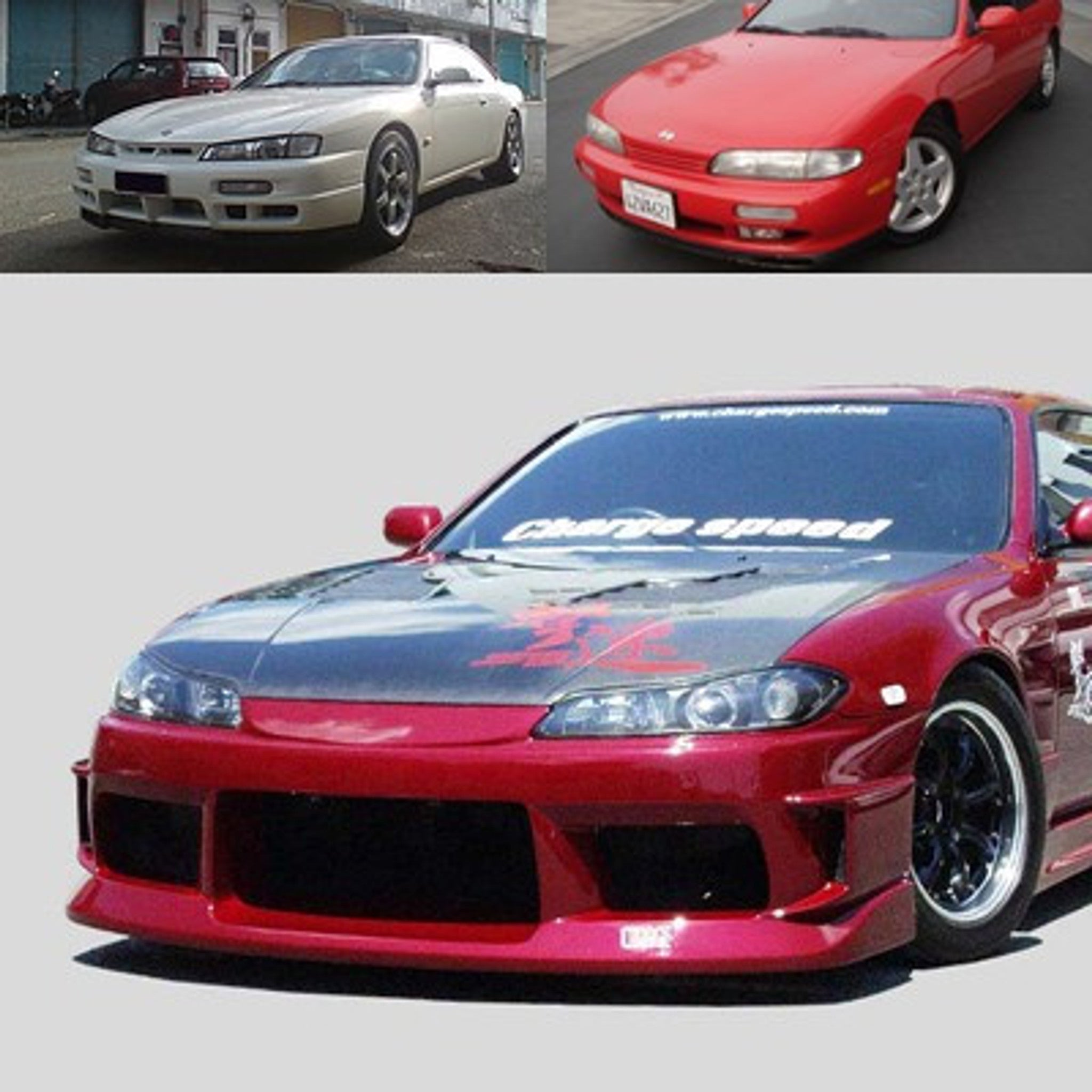 Charge Speed 1995-1998 Nissan 240SX S-14 Conversion to S-15 Wide Body FK With OEM FRP Hood