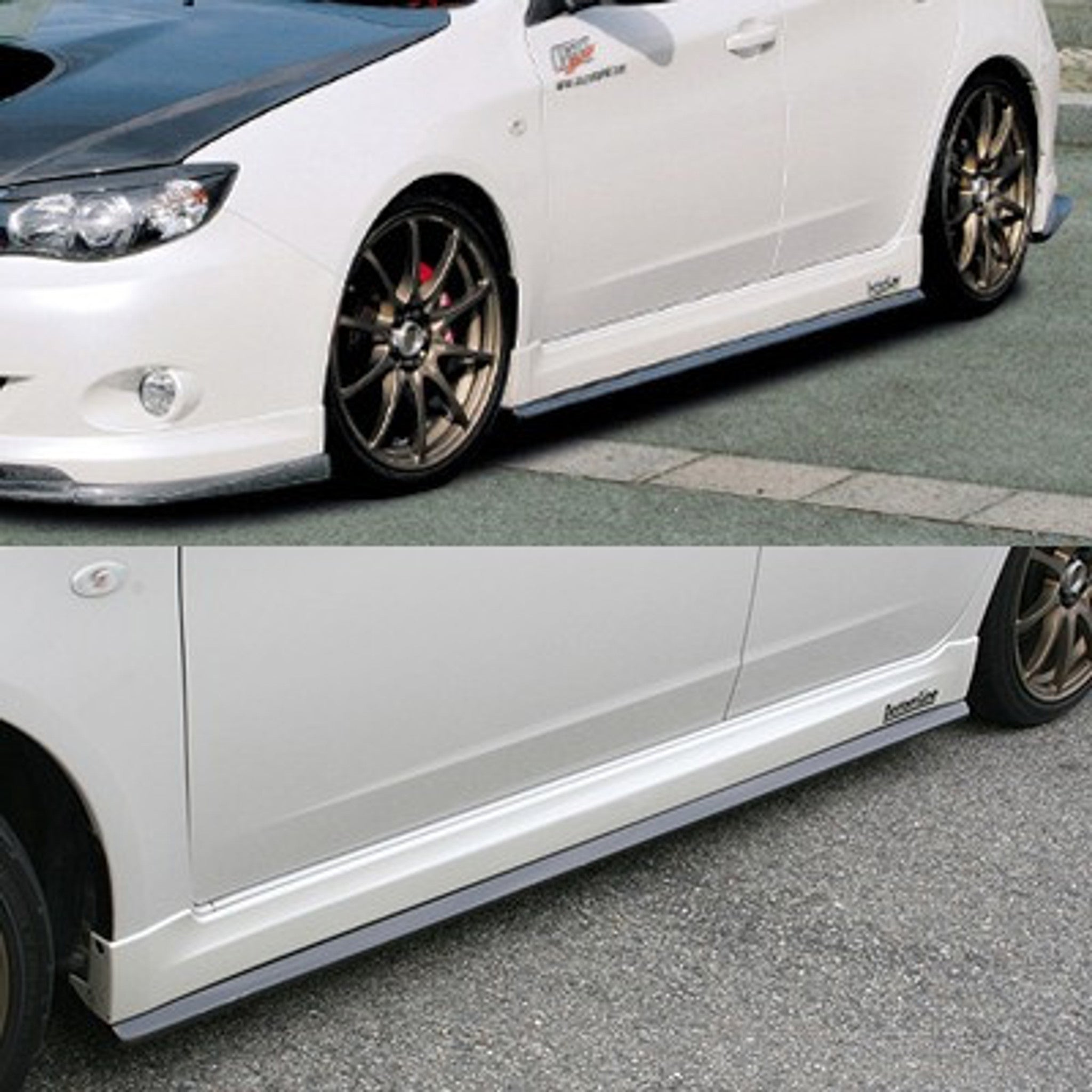 Charge Speed 2008-2011 Subaru All Impreza GH Non-STi 5Doors HB/ GE 4 Doors Sedan Bottom Line Side Skirts FRP