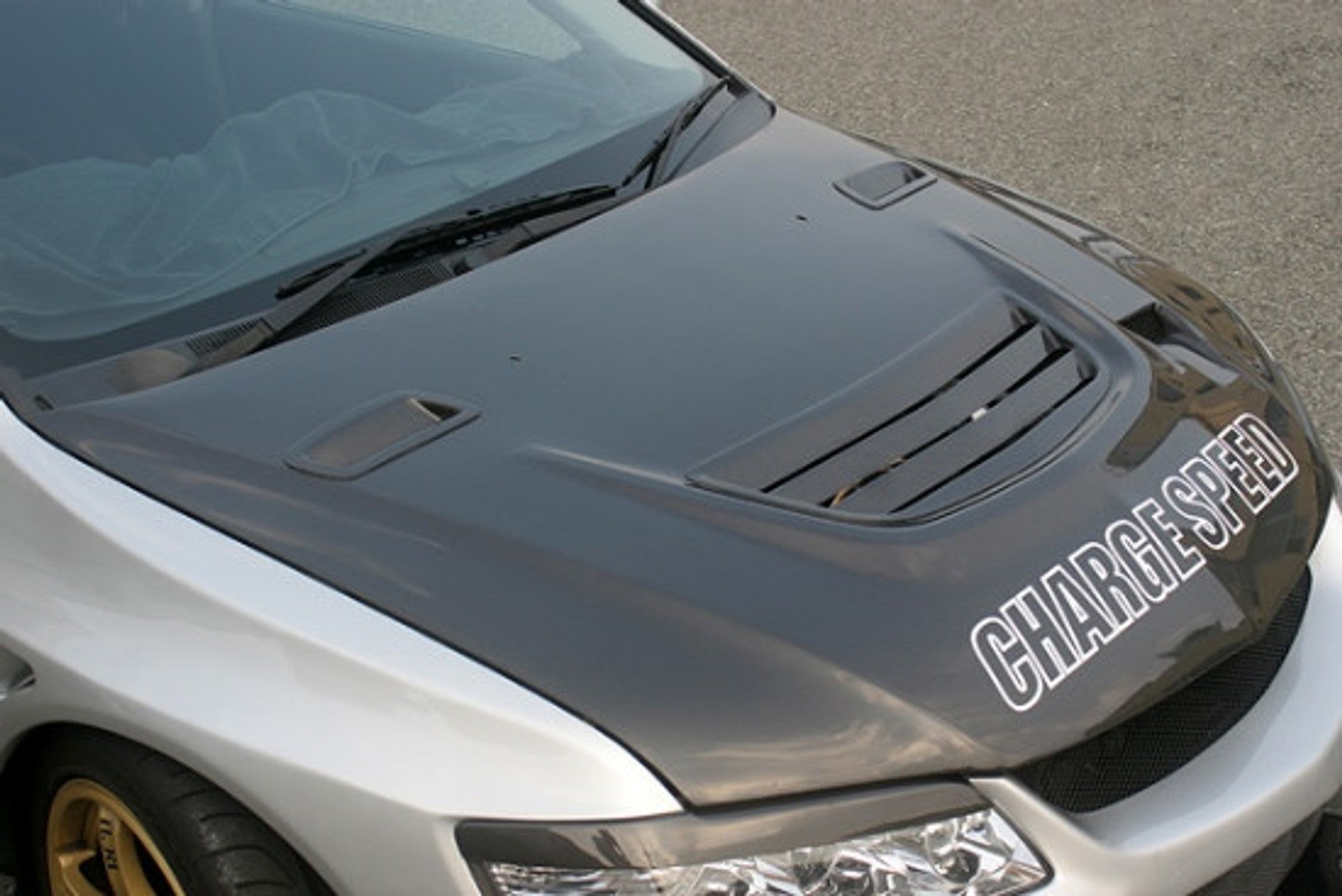 Charge Speed 2002-2007 Mitsubishi Lancer EVO VII, VIII & IX Vented Carbon Hood