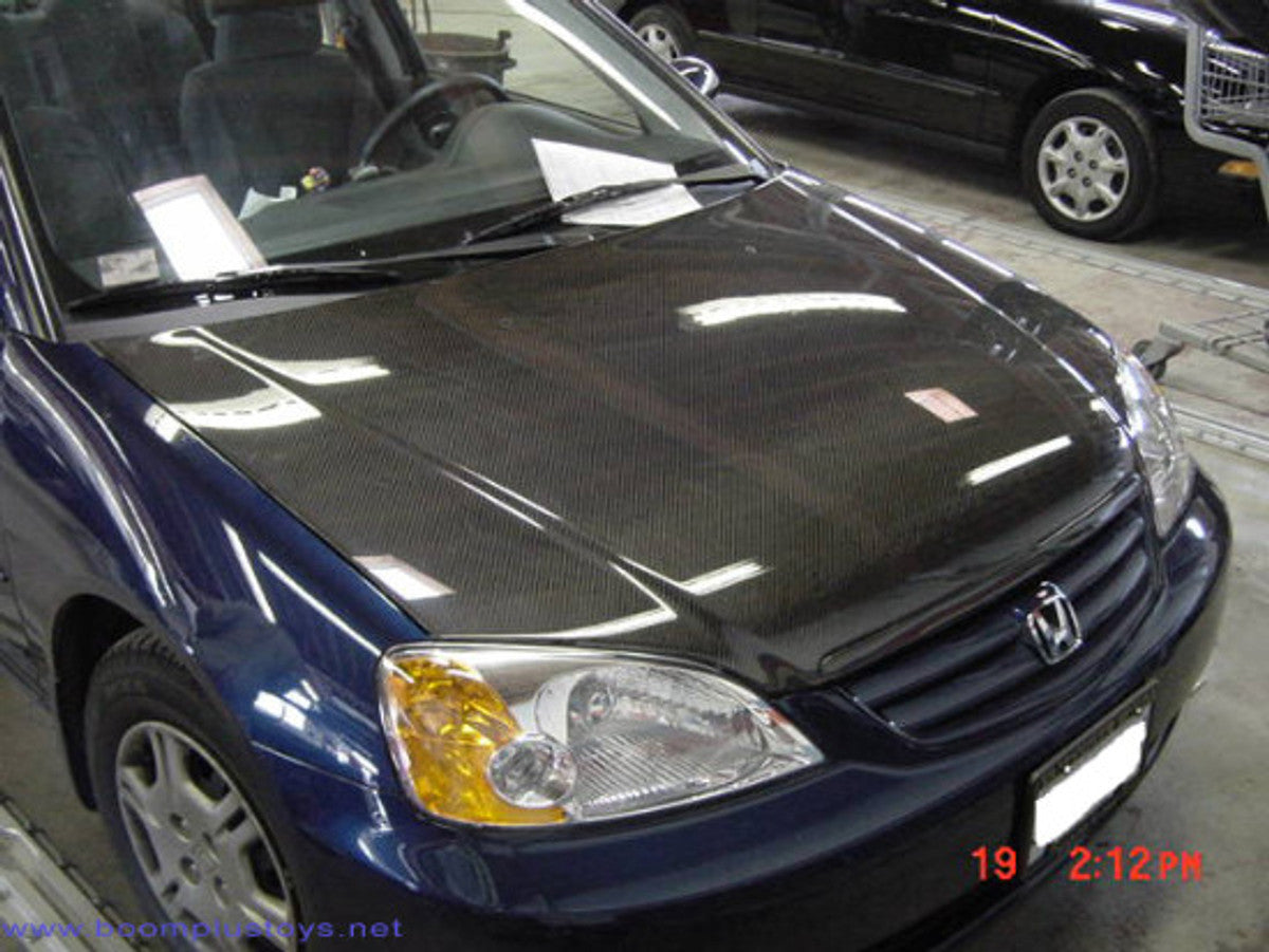 AC220HC - Advan OEM Design 2001-2003 Honda Civic 2/4Dr. Carbon Fiber Hood