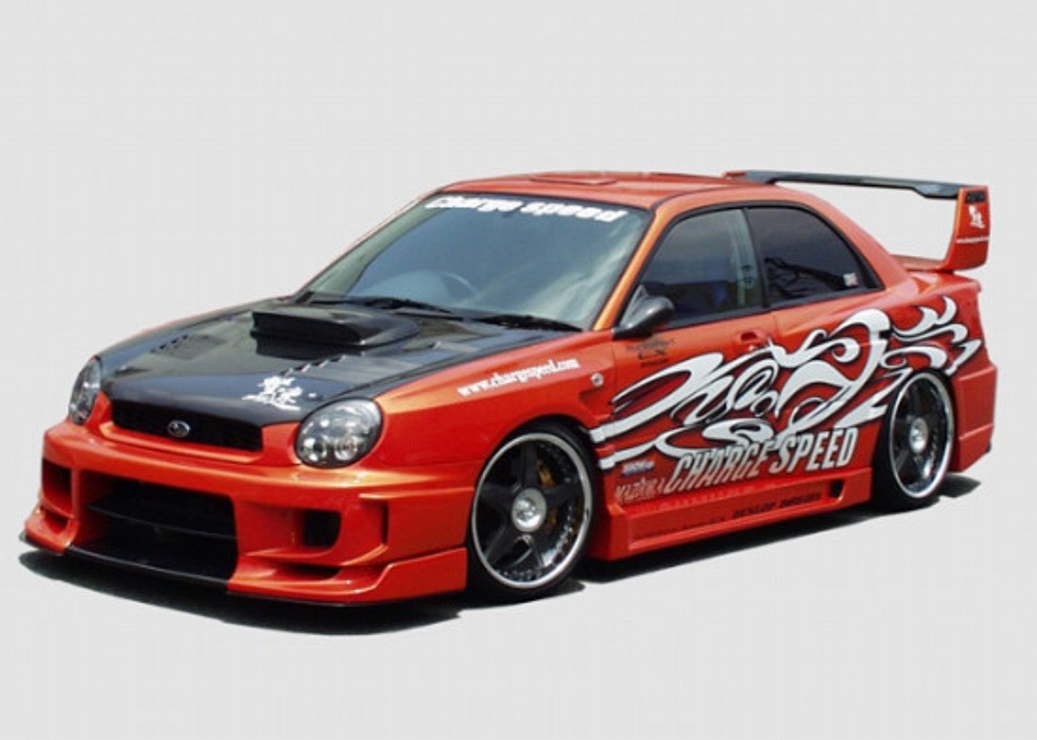 Charge Speed 2002-2003 Subaru Impreza GD-A Zenki/ Round Eye Model Type-2 Full Bumper Kit With 3D Carbon Center Flap