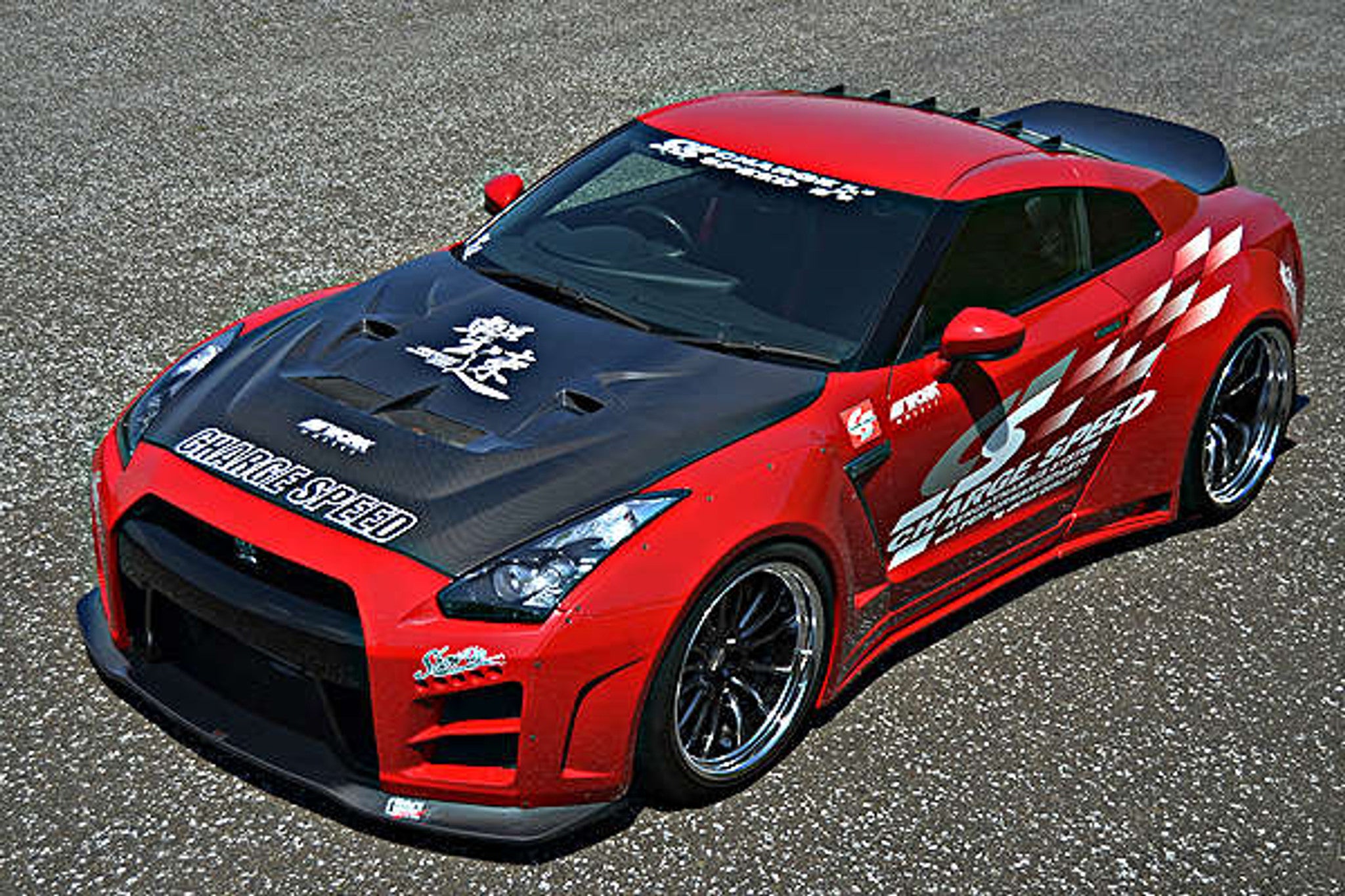 Charge Speed 2007-2011 Nissan GTR R35 Zenki Wide Body Complete Kit with Carbon Front & Rear Under Diffuser