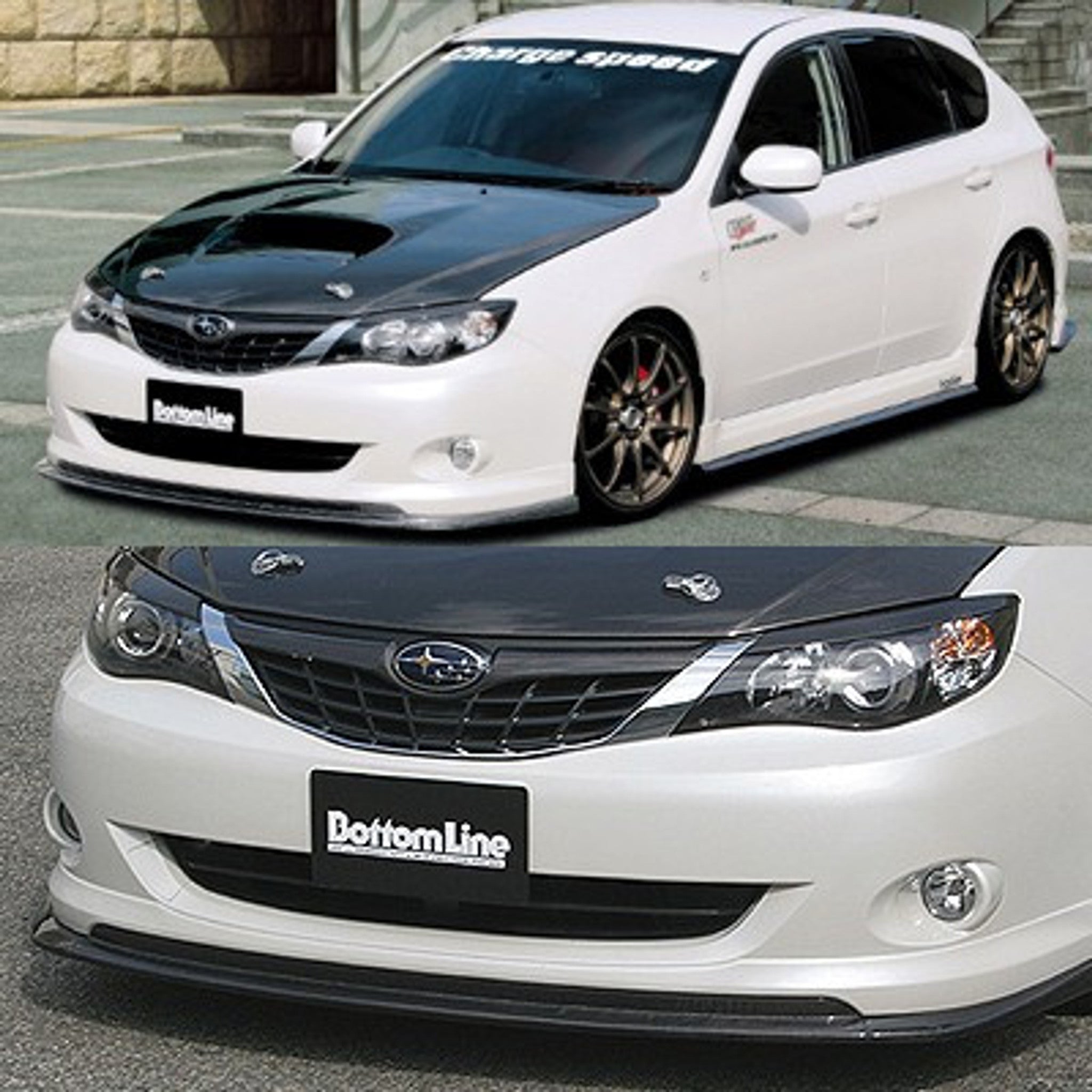 Charge Speed 2008-2011 Subaru Impreza GH Non-STi 5Doors Hatchback/ GE Sedan Bottom Line Type-1 Front Lip Carbon