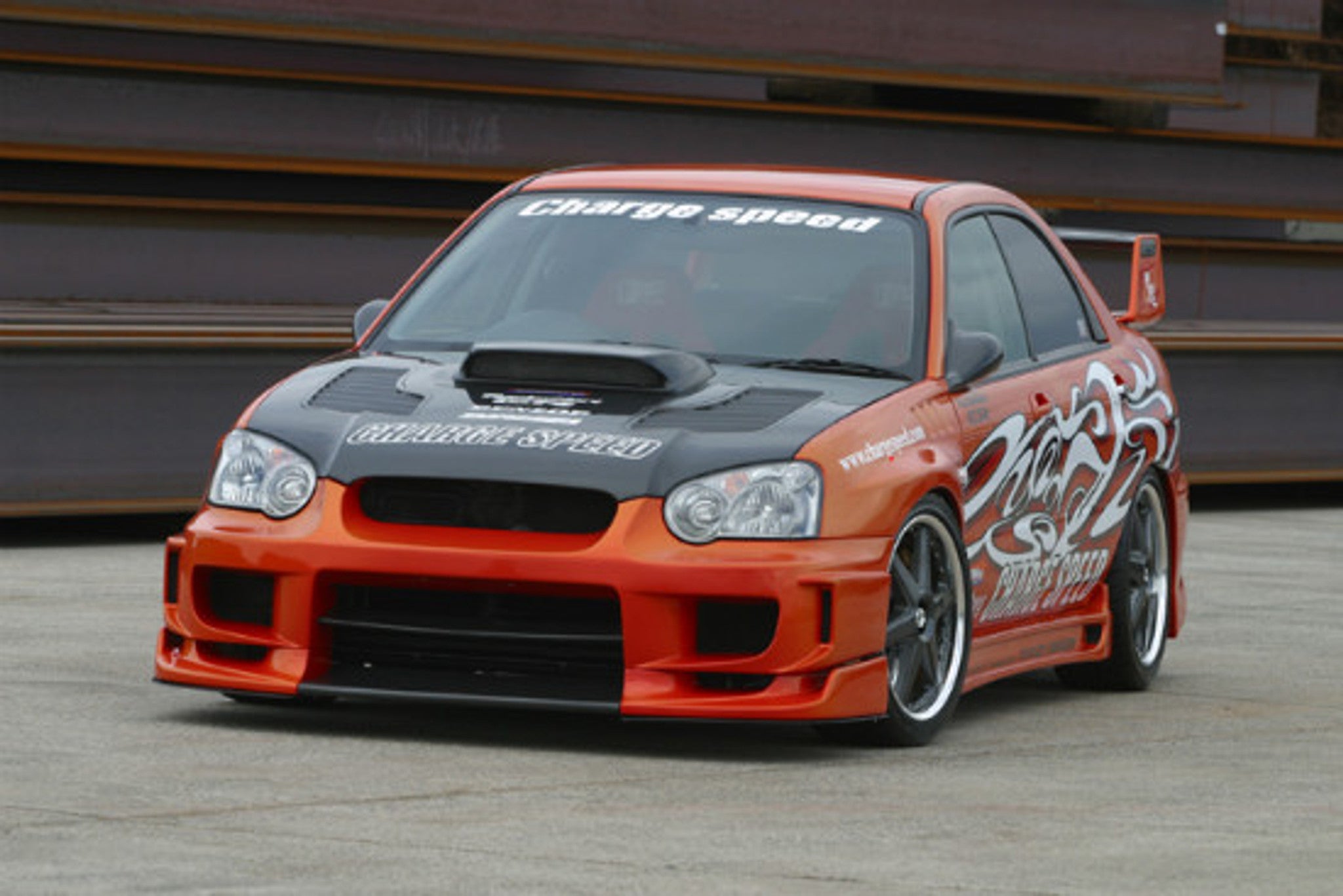 Charge Speed 2005 Subaru Impreza GD-B Peanut Eye Type-2 Full Bumper Kit With Straight Carbon Center