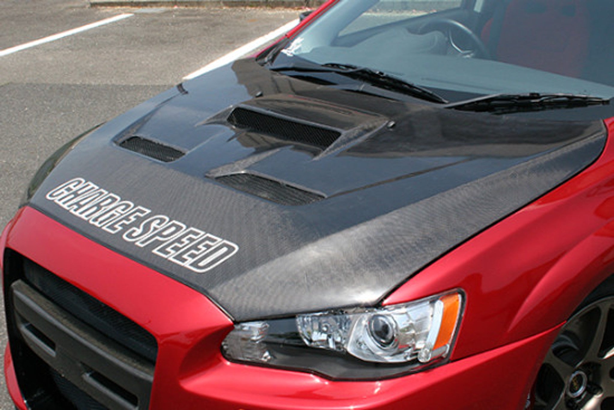 Charge Speed 2008-2017 Mitsubishi Lancer/ Lancer EX/ Ralliart/ Sportback/ Evo X Type-2 Vented Carbon Hood