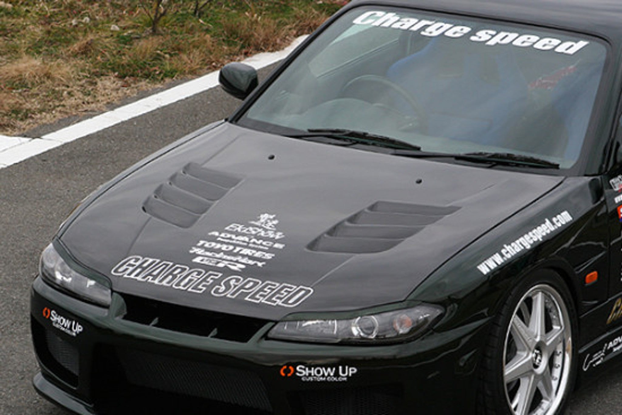 Charge Speed 1999-2005 Nissan 240SX S-15 Type-2 Vented Carbon Hood