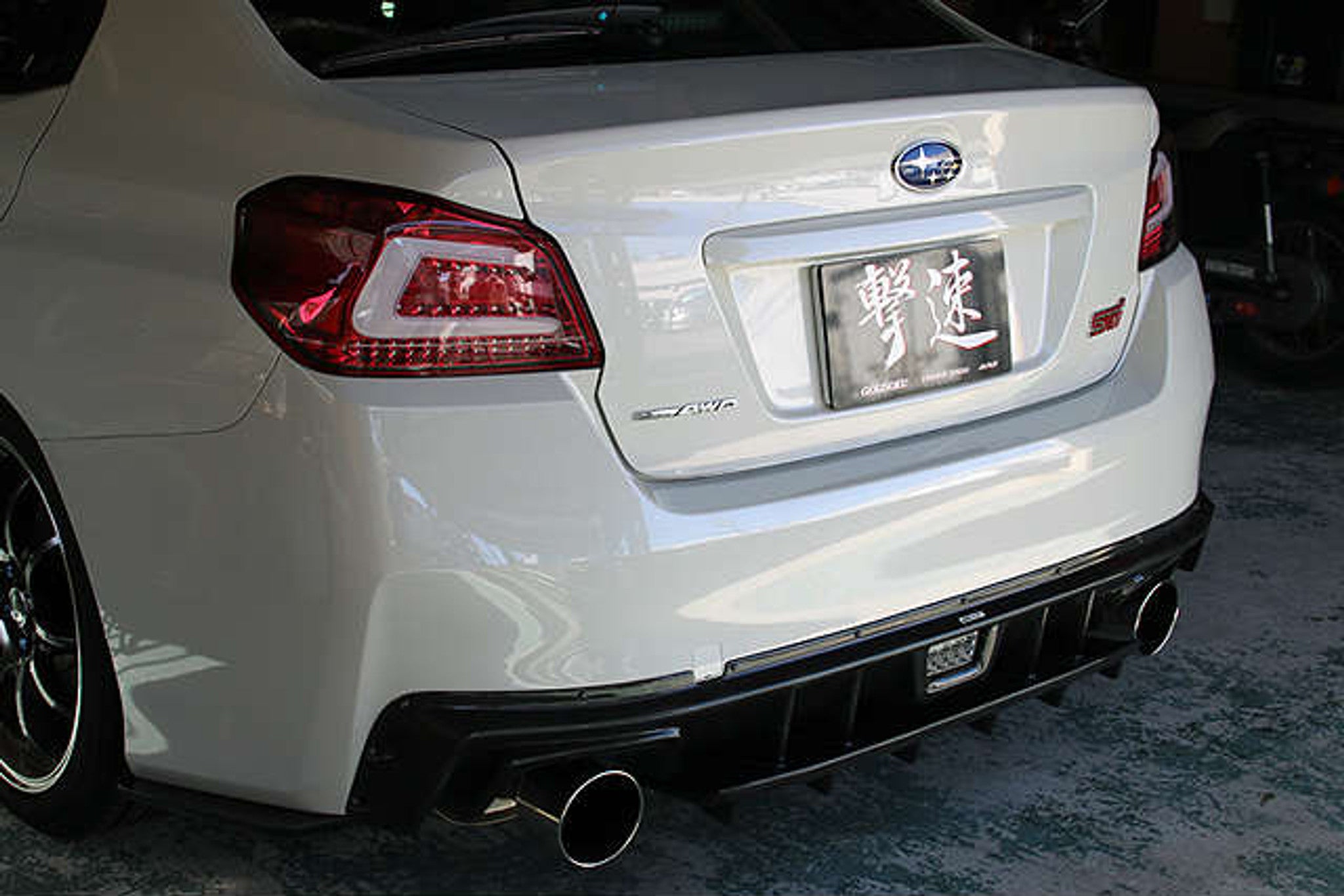Charge Speed JDM Spec Subaru Clear LED back fog lamp with F1 style flash brake lamp-LENS=SMOKE, REFLECTOR=CHROME
