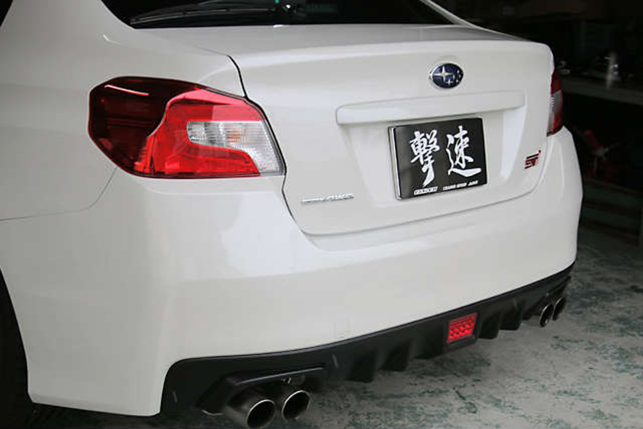 Charge Speed JDM Spec Subaru Dark ALL Red LED back fog lamp with F1 style flash brake lamp-LENS=RED, REFLECTOR= RED CHROME