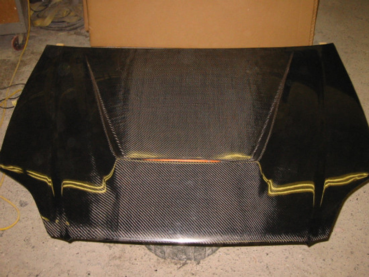 AC218HCI - Advan Intruder Design 1999-2000 Honda Civic Carbon Fiber Hood