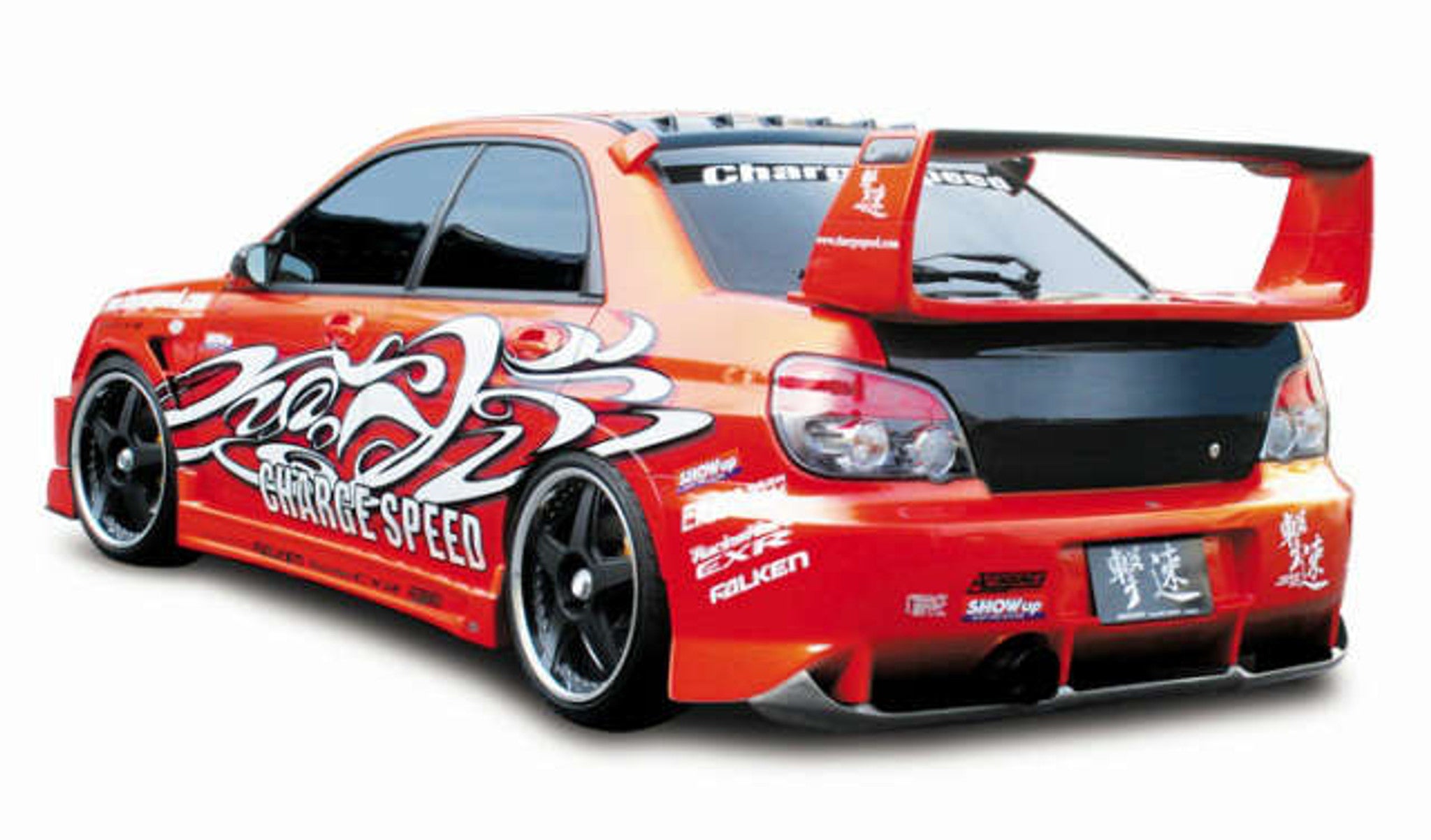 Charge Speed 2005-2007 Subaru Impreza GD-B/ F 4Dr. Peanut & HawkEye Type-2 Rear Bumper With Carbon Diffuser + Bumper Adapters