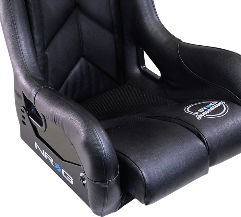 NRG FIA competition race seat with water-resistant fabric and FIA homologation, designed for high-performance racing vehicles.