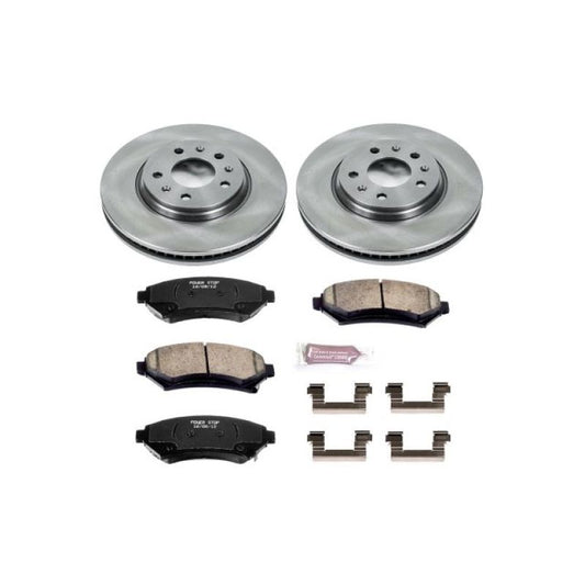 PowerStop OE front brake kit for 2004 Cadillac Seville, includes brake rotors and pads, automotive repair parts