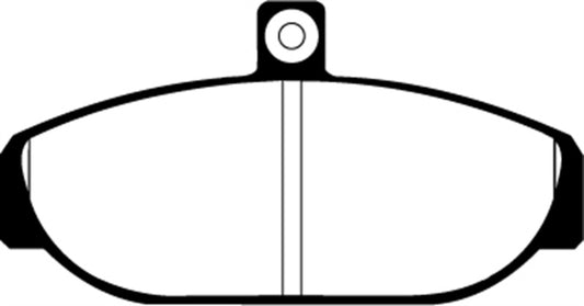 EBC Ultimax2 front brake pads for Volvo 740 2.1 (Girling), OE type, showing the brake pad set with metal backing plates.