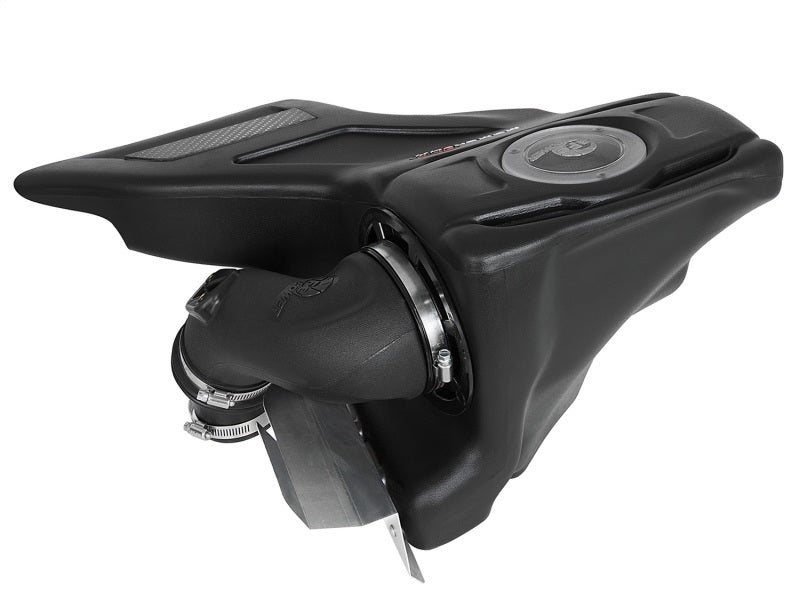 aFe Momentum GT Pro Dry S cold air intake installed in a 2016 Audi A4 B8 2.0L L4 engine, showing the intake system and filter.