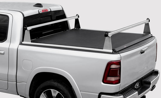 Access ADARAC 09-26 Ram 1500/2500/3500 truck ladder rack in black, designed for 8ft beds without RamBox, sturdy and easy to install.