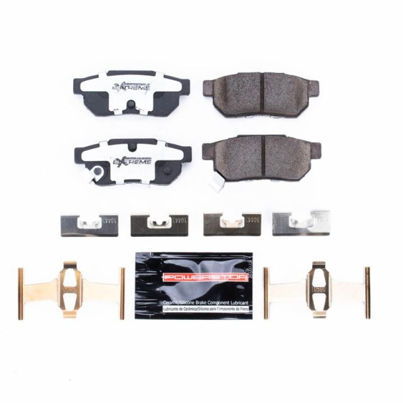 PowerStop Z26 rear brake pads for Acura Integra, performance brake pads with hardware included, designed for extreme street driving.