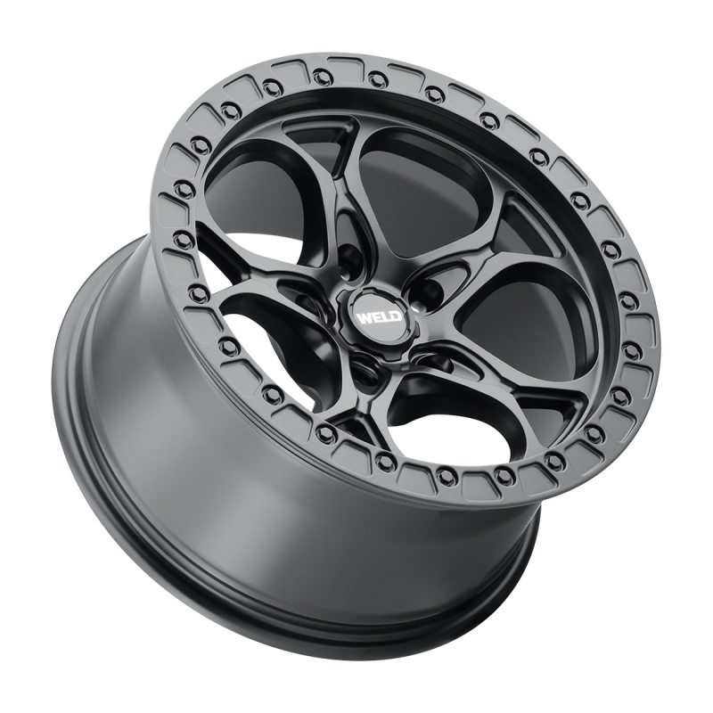 Weld Ledge 20x12 satin black cast wheel with 5x127 bolt pattern, 4.75 backspacing, and 71.5 HB for off-road vehicles
