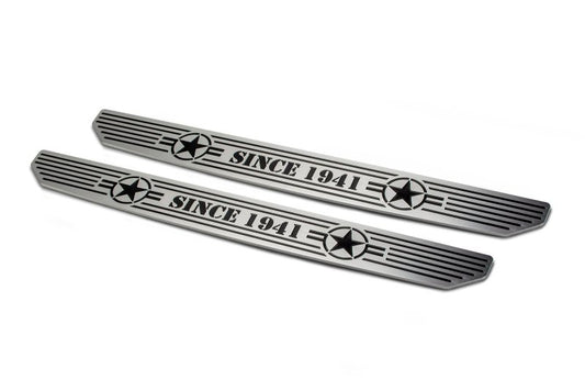 DV8 Offroad Jeep Gladiator JL front sill plates, durable exterior body armor and rock rails for 2018-2019 Jeep Gladiator.