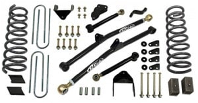 Tuff Country Dodge Ram 2500 4x4 lift kit with coil springs and SX8000 shocks, showcasing components for 6-inch lift installation.
