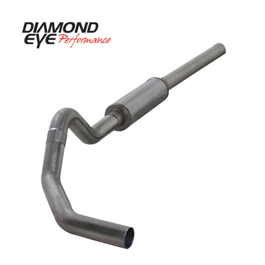 Diamond Eye Performance 4-inch catback exhaust pipe for 2004.5-2007.5 Dodge Cummins 600 with stainless steel single pipe.