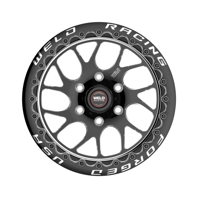 Weld S78 HD Beadlock forged wheel with black center and polished shell, 17x9.5 inch, 6x135 bolt pattern, black SBL finish