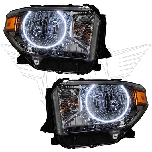 Oracle Lighting Toyota Tundra headlights with ColorSHIFT SMD LEDs and BC1 controller, showing the sleek headlight assembly.