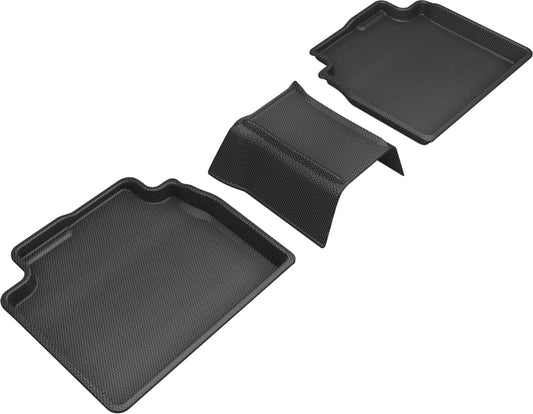 Black 3D MAXpider rubber floor mats for 2019-2020 Lexus ES and Avalon Hybrid, designed for second-row protection.