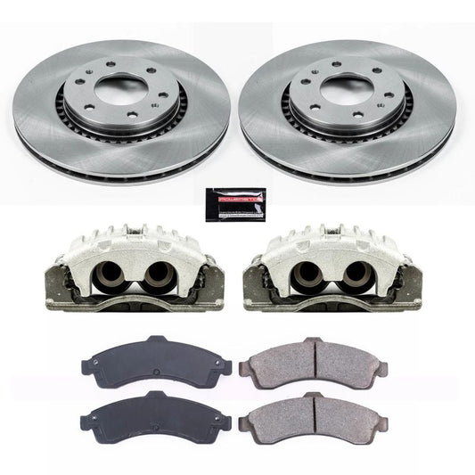 PowerStop OE front brake kit with calipers for 2005 Saab 9-7X, including brake rotors and calipers for improved stopping power.