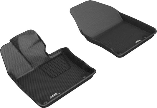 Black 3D MAXpider 2019-2020 Lexus UX Kagu first row rubber floor mat with textured surface and custom fit for interior protection.