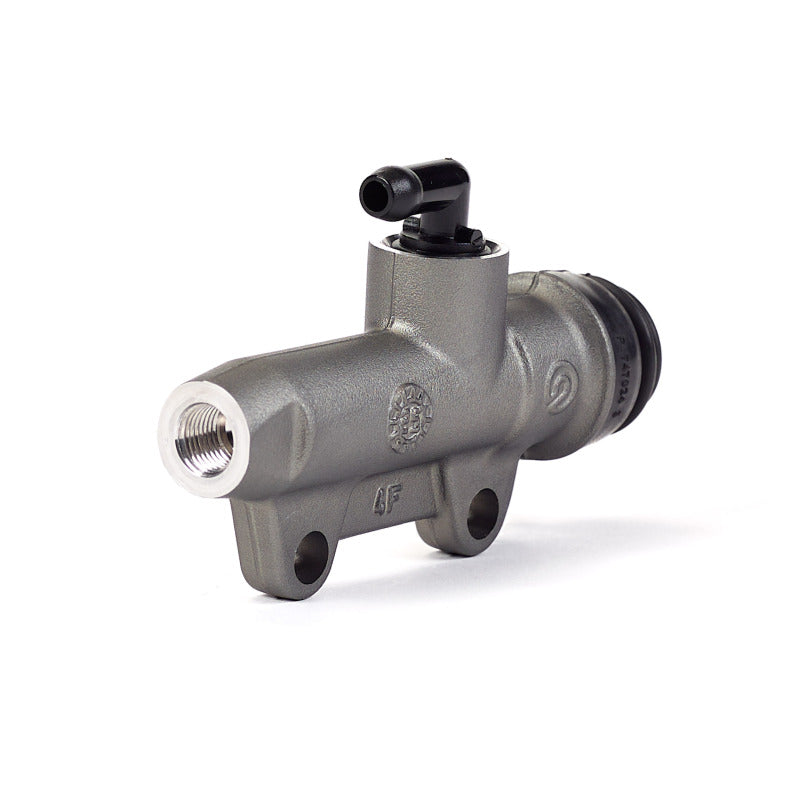 Brembo Powersports brake master cylinder with metal reservoir and mounting hardware for motorcycle braking systems.