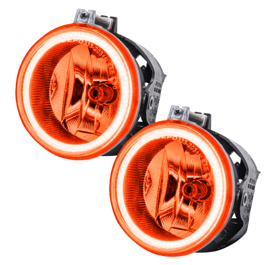 Oracle Lighting amber LED fog lights for 2011-2016 Jeep Patriot, pre-assembled halo fog lights with LED rings.