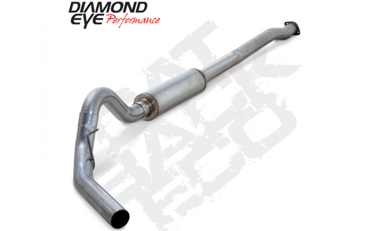 Diamond Eye Performance 4-inch catback exhaust system for Ford F-150 EcoBoost and V8 models, featuring stainless steel pipes.