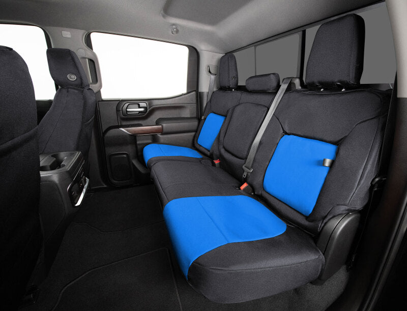 Covercraft Endura PrecisionFit second row seat covers for Toyota Grand Highlander, custom-fit fabric protectors with detailed stitching.