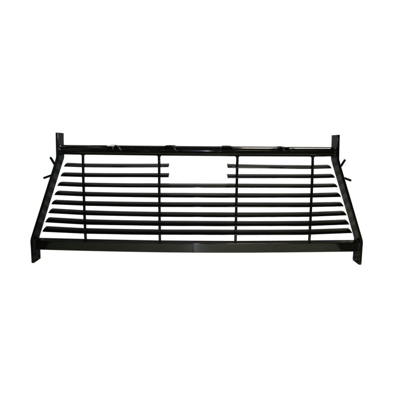Black Westin headache rack for Chevrolet, Ford, GMC, and Toyota Silverado and Sierra 1500, 2500, 3500 HD trucks.