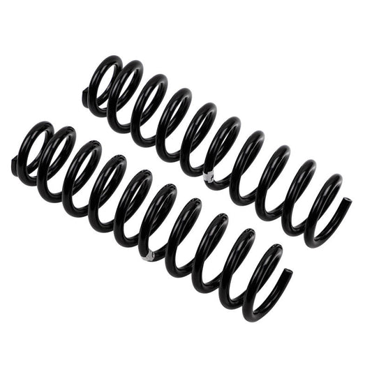 Old Man Emu ARB OME coilover front coil spring installed, showing the durable metal spring coil for off-road vehicle suspension.