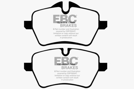 EBC Mini Hardtop 1.6 Turbo Cooper S Greenstuff front brake pads for high-performance braking system.