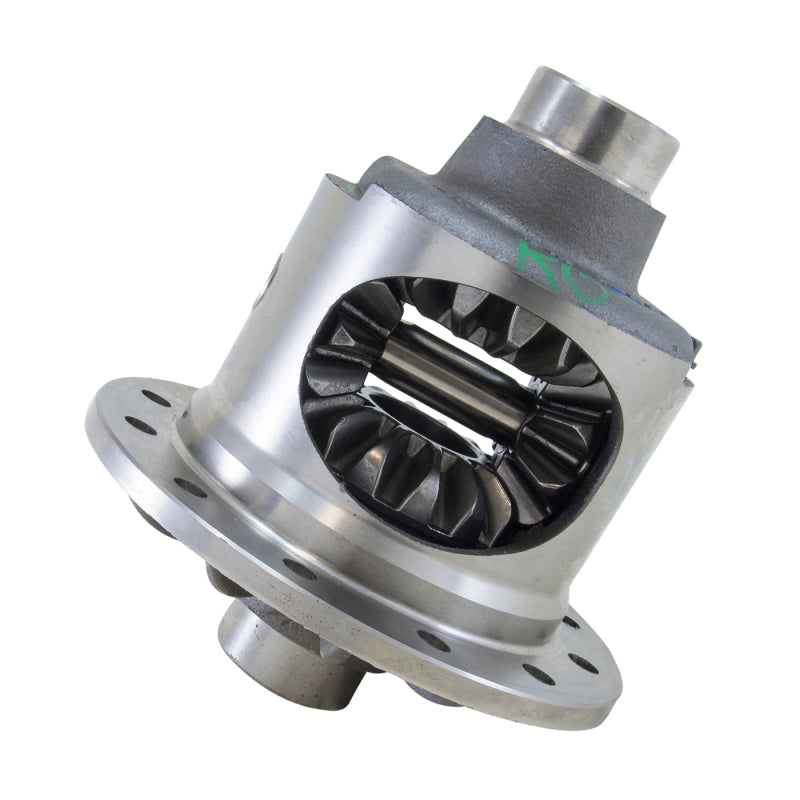 Yukon Gear standard open loaded differential carrier for GM 9.5 and 9.76-inch axles, featuring gear and bearing components.
