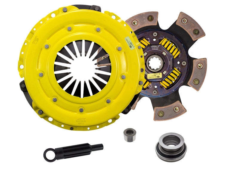 ACT 1975 Chevrolet Malibu HD race sprung 6 pad clutch kit installed in a vehicle with detailed clutch components visible.