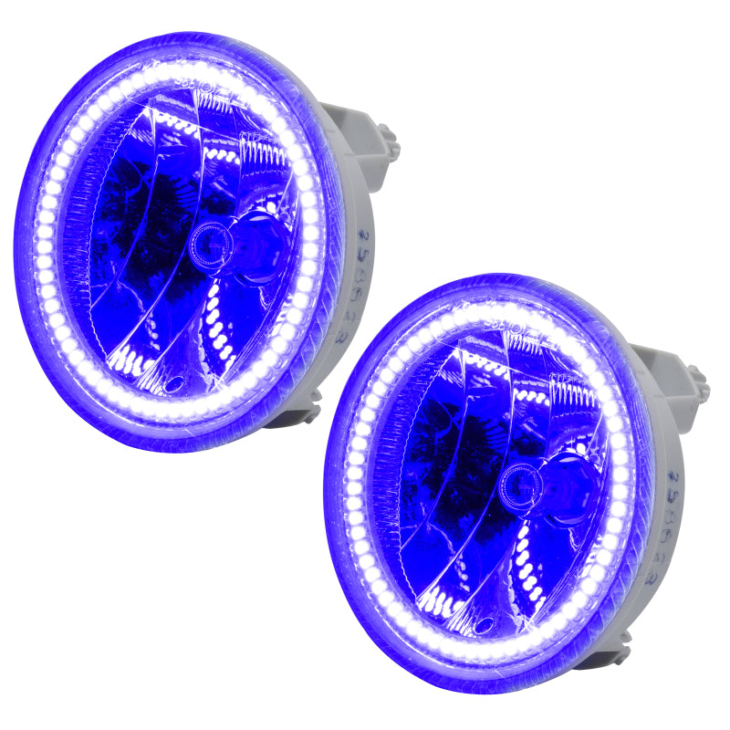 Oracle Lighting Chevrolet Avalanche LED halo fog lights with UV purple rings, pre-assembled for 2007-2013 models.