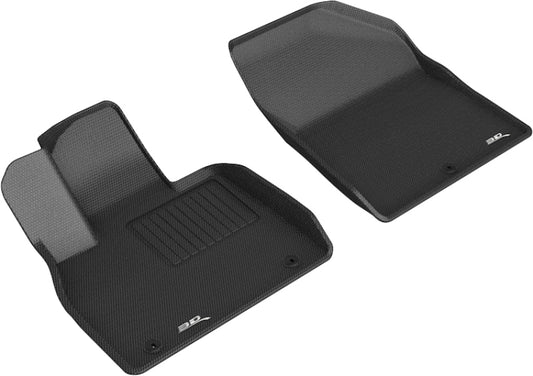 Black 3D MAXpider rubber floor mat for 2020 Hyundai Palisade first row, durable and custom-fit for vehicle protection.