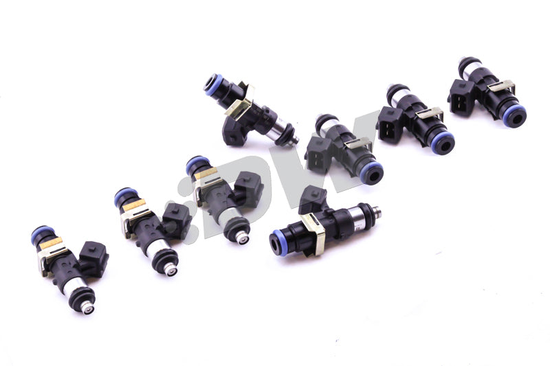 DeatschWerks Bosch EV14 1500cc fuel injector set for Chevy LS2 5.7L and 6.1L HEMI V8 engines, 8 injectors included.
