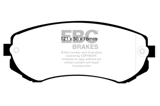EBC Redstuff front brake pads designed for Nissan Skyline R32 1989-1994, high-performance brake components for improved stopping power.