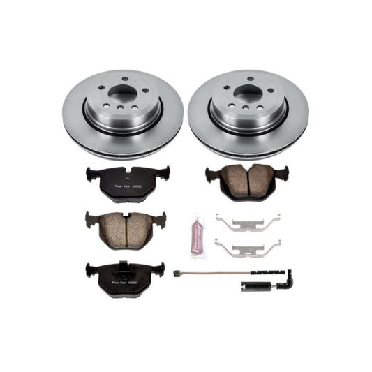 PowerStop OE rear brake kit for BMW X3 models from 2004 to 2010, includes brake pads and rotors for reliable stopping power.