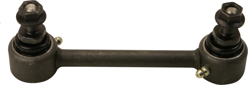 Moog rear sway bar endlinks for Mitsubishi Endeavor 2004-2011, showing metal components and bushings in a close-up image.