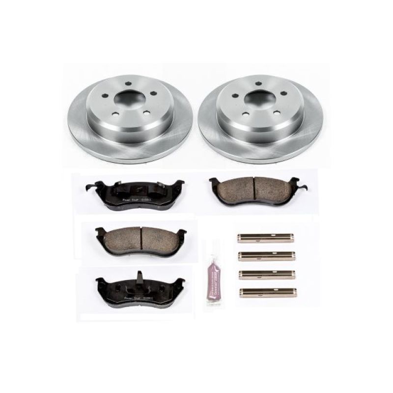 PowerStop Rear Autospecialty Brake Kit for Ford Crown Victoria 1996-2002, includes brake rotors and pads, OE quality replacement.
