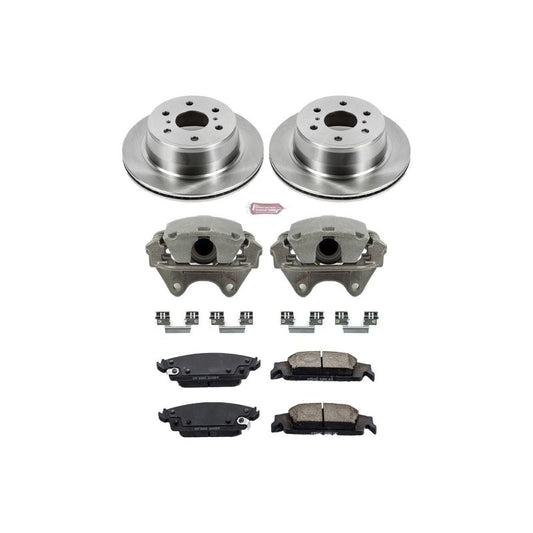 PowerStop rear Autospecialty brake kit with calipers for 2015-2019 Cadillac Escalade, featuring OE-style brake components.