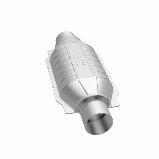 MagnaFlow universal catalytic converter 3-inch T2 rear, stainless steel exhaust component for vehicle emissions control.