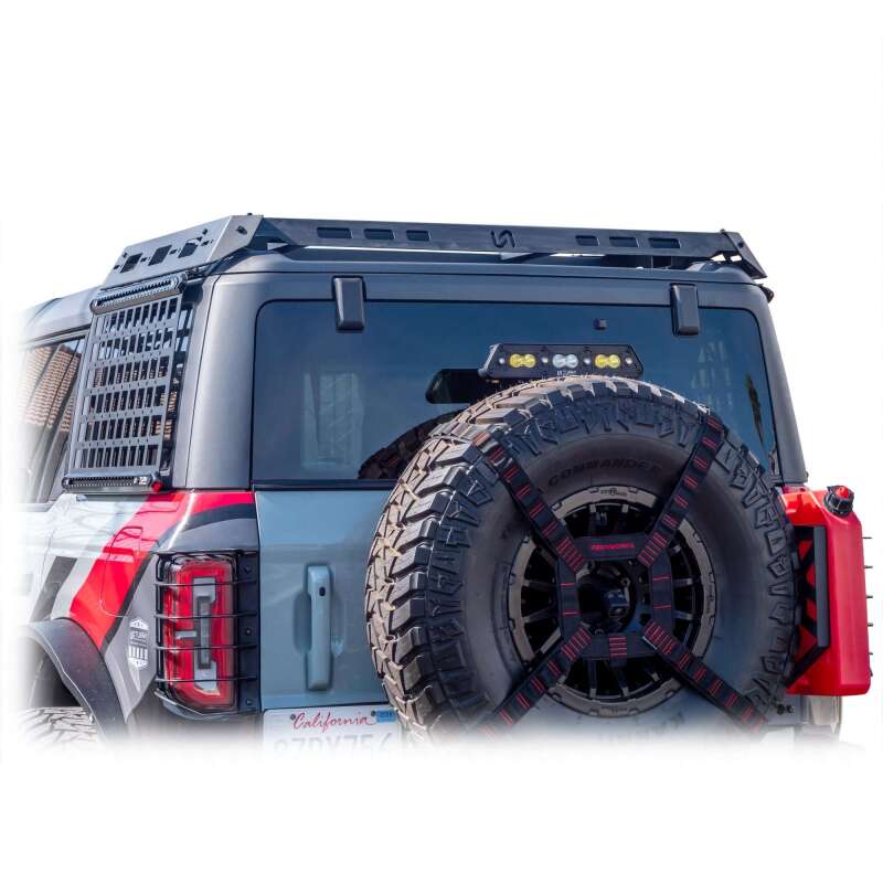 TURN Offroad Ford Bronco 2021+ side Molle panels for OE hard top, durable offroad accessory for 4-door models.