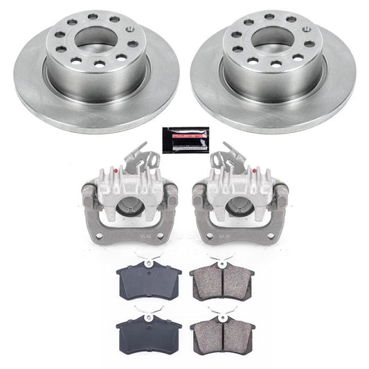 PowerStop rear Audi A3 brake kit with calipers and OE-style brake components for 2010-2013 models.